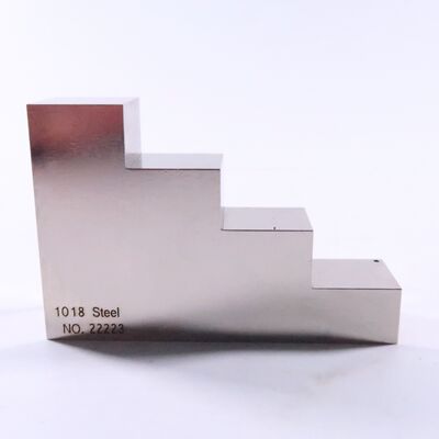 Nickel-plated 1018 Steel 4 Step Calibration Block with 0.5''-1.0''-1.5''-2.0'' Thickness for Ultrasonic Testing